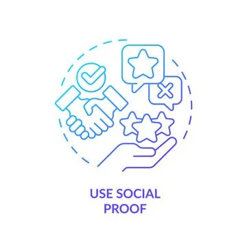 Use social proof blue gradient concept icon Stock Illustration