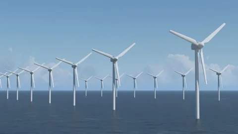 Use Of Solar Panels And Wind Turbines, Green Energy Save Environment Stock Footage 274174700