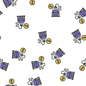 Use in synthesis hydrogen vector seamless pattern Stock Illustration