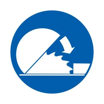 Use table saw adjustable guard. M031.  Standard ISO 7010 Stock Illustration