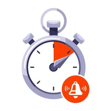Use up the time limit on the stopwatch. stop signal on the clock. Stock Illustration