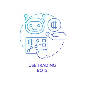 Use trading bots blue gradient concept icon Stock Illustration