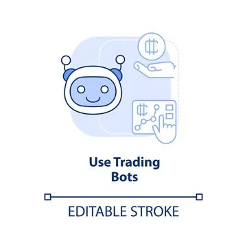 Use trading bots light blue concept icon Stock Illustration