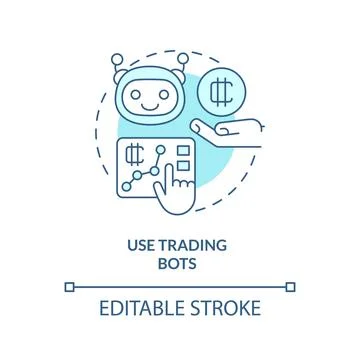 Use trading bots turquoise concept icon Stock Illustration