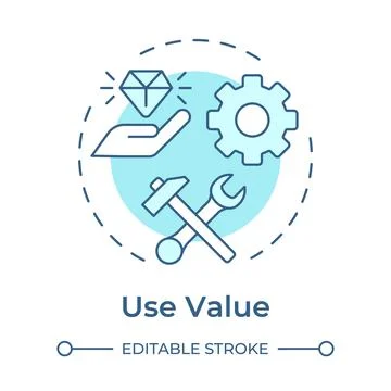 Use value soft blue concept icon Stock-Illustration