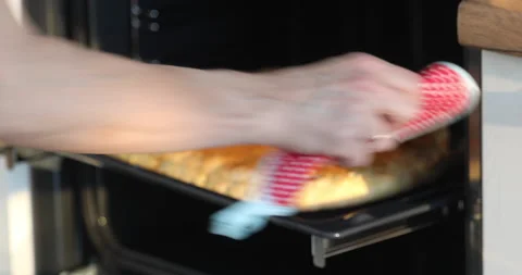 Use video  The cake is put into the oven Stock Footage 149312499