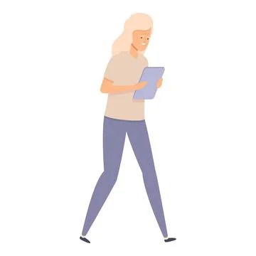Use video call tablet icon cartoon vector. Old senior 스톡 일러스트
