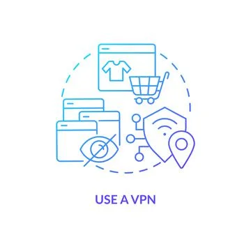 Use VPN blue gradient concept icon Stock Illustration
