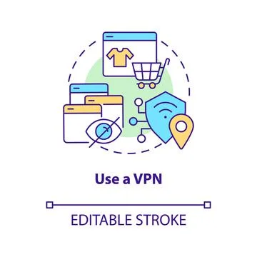 Use VPN concept icon Stock Illustration