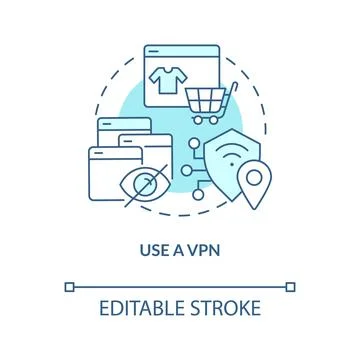 Use VPN turquoise concept icon Stock Illustration