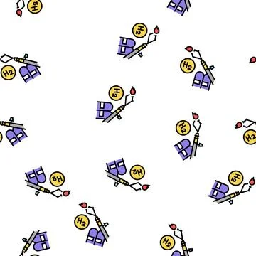Use in welding hydrogen vector seamless pattern Stock Illustration