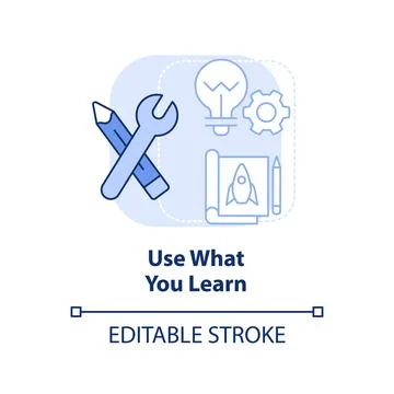 Use what you learn light blue concept icon イラスト素材