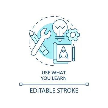 Use what you learn turquoise concept icon イラスト素材