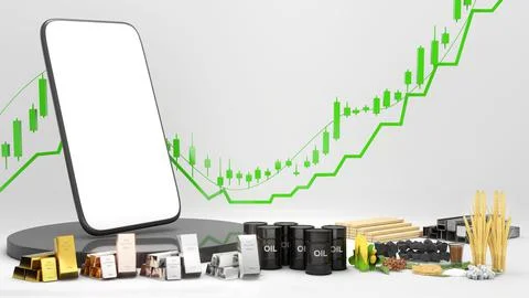 Use your mobile phone to view business information and commodity prices,busin Illustrazione stock