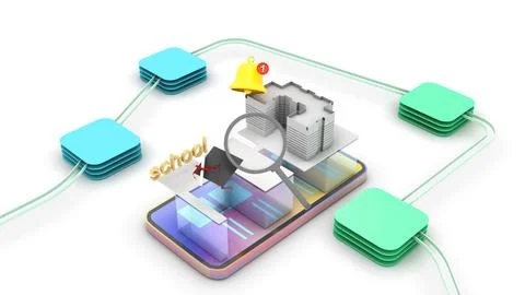 Use your mobile phone to view educational information and manage various sy.. 스톡 일러스트