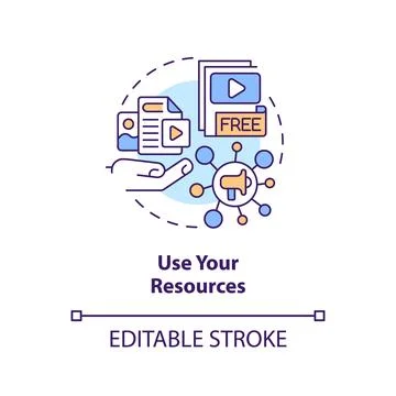 Use your resources concept icon Stock Illustration
