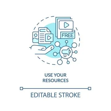 Use your resources turquoise concept icon Stock Illustration