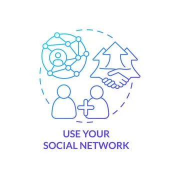 Use your social network blue gradient concept icon Stock Illustration