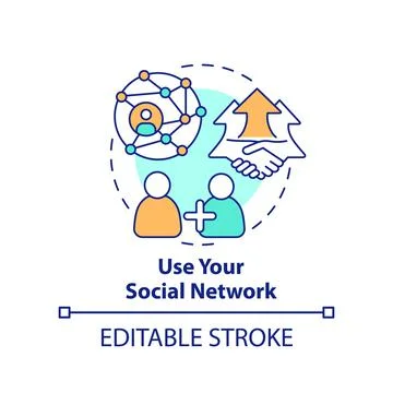 Use your social network concept icon Stock Illustration