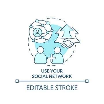 Use your social network turquoise concept icon Stock Illustration