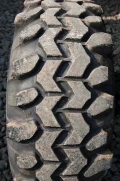 Used and high performance SUV sand tire Stock Photos