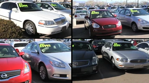 Used Auto Dealer Multiscreen Stock Footage 1117758