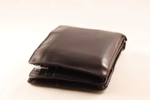 Used black wallet Stock Photos