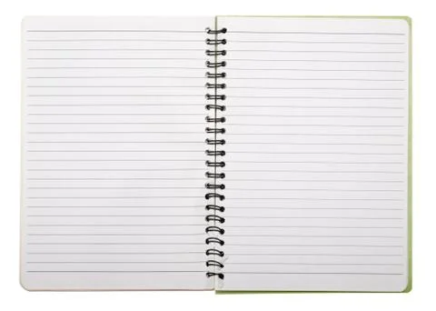 Used blank note book with ring binder isolated on white Stock Photos
