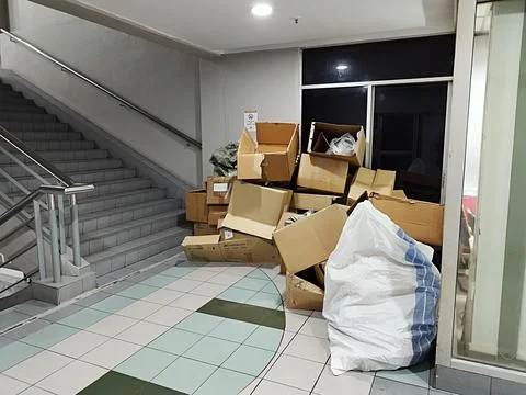 Used boxes for recycling Stock Photos