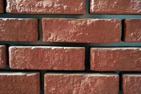 Used Brick Classic Red Brick Veneer Wall Texture - Traditional Red Brick Ba.. Stock Photos