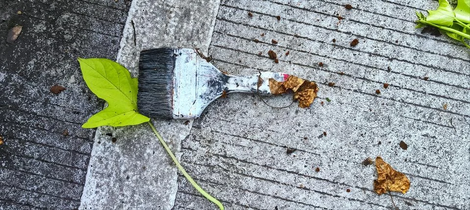 Used brushes Foto stock