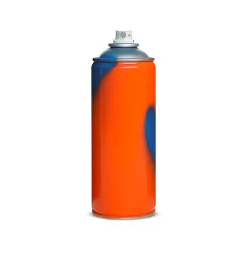 Used can of spray paint on white background Stock Photos