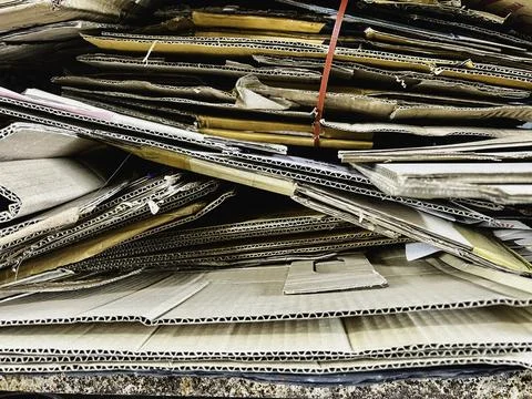 Used cardboard box stack together prepare for recycle Stock Photos