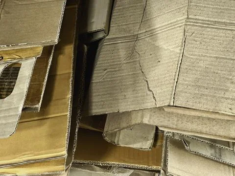 Used cardboard box stack together prepare for recycle Stock Photos