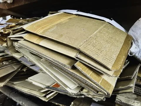 Used cardboard box stack together prepare for recycle Stock-Fotos