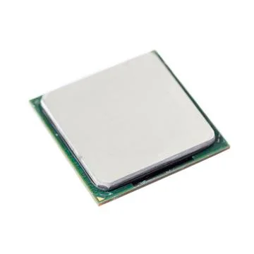 Used central processing unit (cpu) isolated on white background 스톡 사진