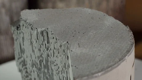 Used ceramic catalyst converter close-up rotation Stock Footage 121481263