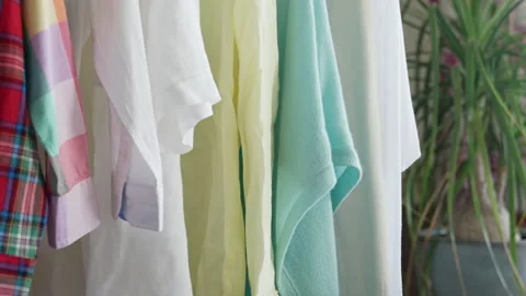 Used clothes resale concept. Stock Footage 221551154