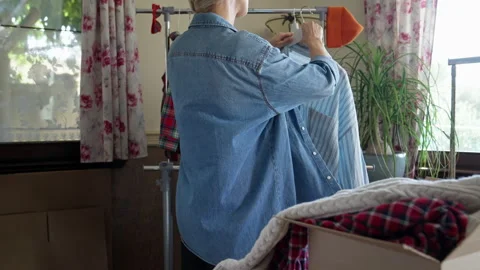Used clothes resale concept. Stock Footage 221551265