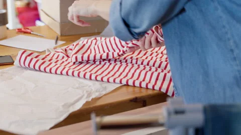 Used clothes resale concept. Stock Footage 221554897