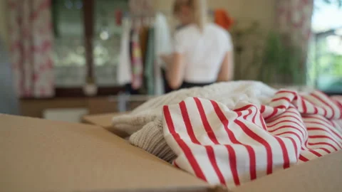 Used clothes resale concept. Stock Footage 221562153