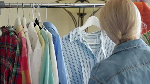 Used clothes resale concept. Stock Footage 221562198