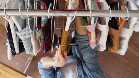 Used clothes resale concept. Stock-Footage 221562236