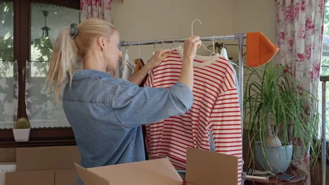 Used clothes resale concept. Stock-Footage 221581423