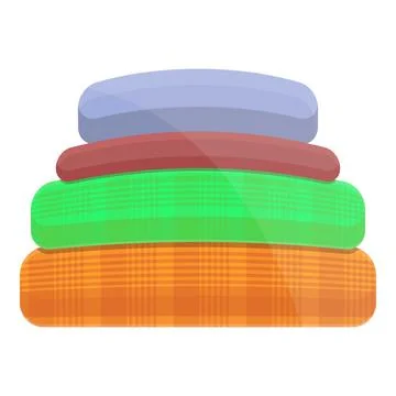 Used clothes stack icon, cartoon style 库存插图