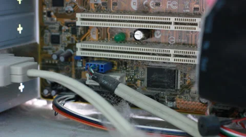 Used Computer System With Dusty Microchips Video stock 27879040