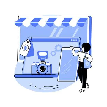 Used electronics trading abstract concept vector illustration. Illustrazione stock