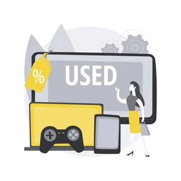 Used electronics trading abstract concept vector illustration. Illustrazione stock