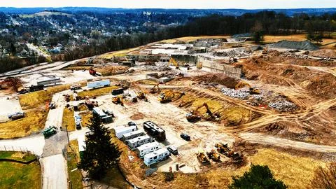 Used to exist - Demolition - Development Center - Syracuse, NY 库存照片