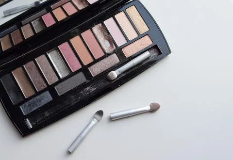 Used eyeshadows Stock Photos